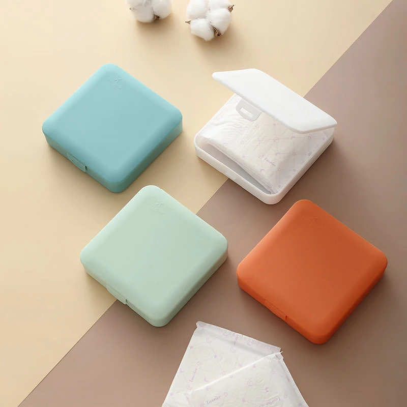 Creative Portable Women Tampons Storage Box Holder Tool Travel Outdoor Set Supplies Plastic Cosmetic Cotton Jewelry Storage Box