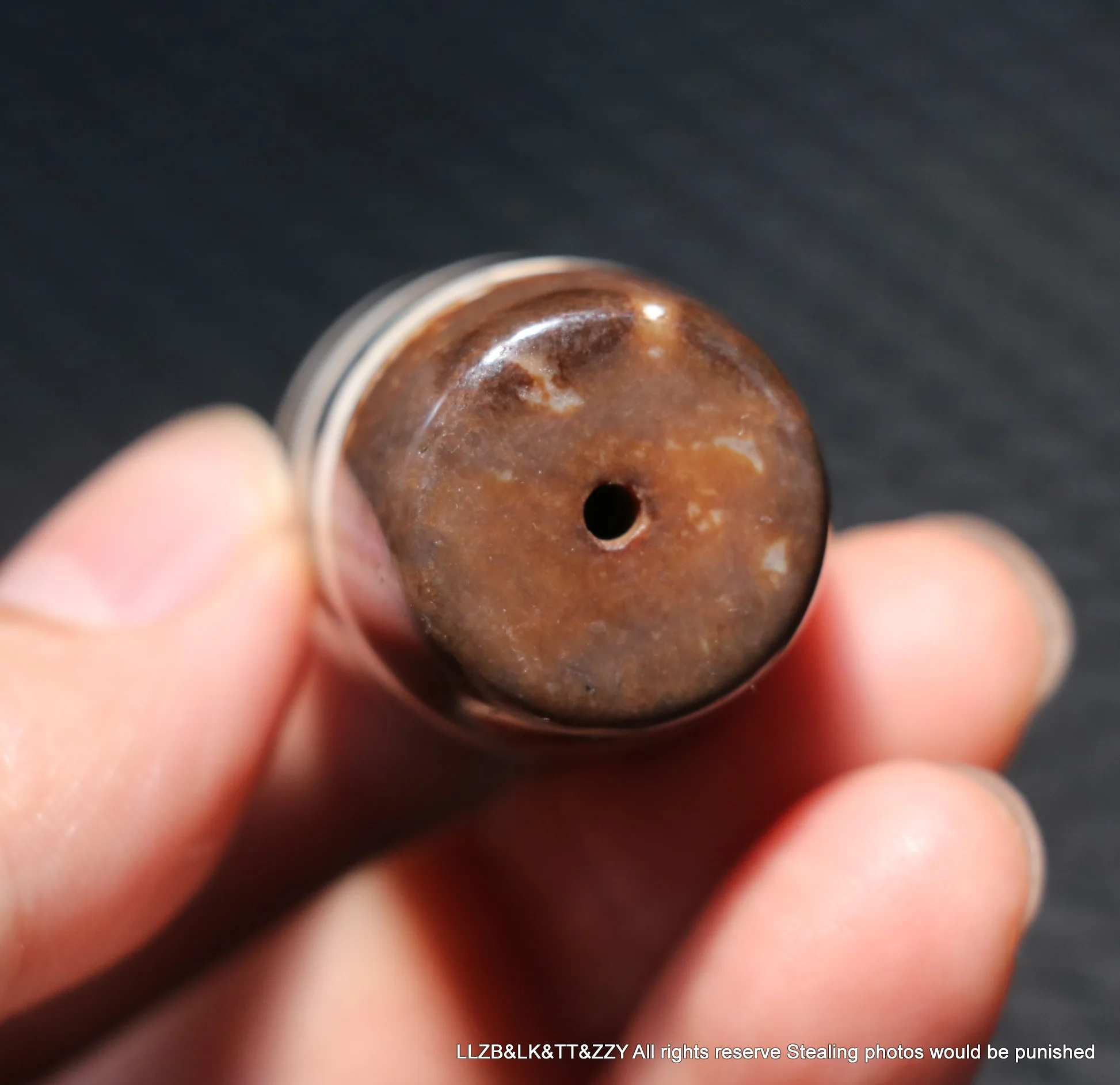 Unique Power Energy Tibetan Old Agate Line Type Healer Medicine Big Drum Shape dZi Bead Talisman LKbrother Sauces UPD221201A01