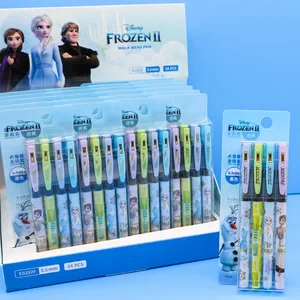 Kids Disney Stationery School Supplies Frozen Elsa Princess Gel Pen Marvel Spider-Man Cute Pen Kawaii Pens Set 0.5mm
