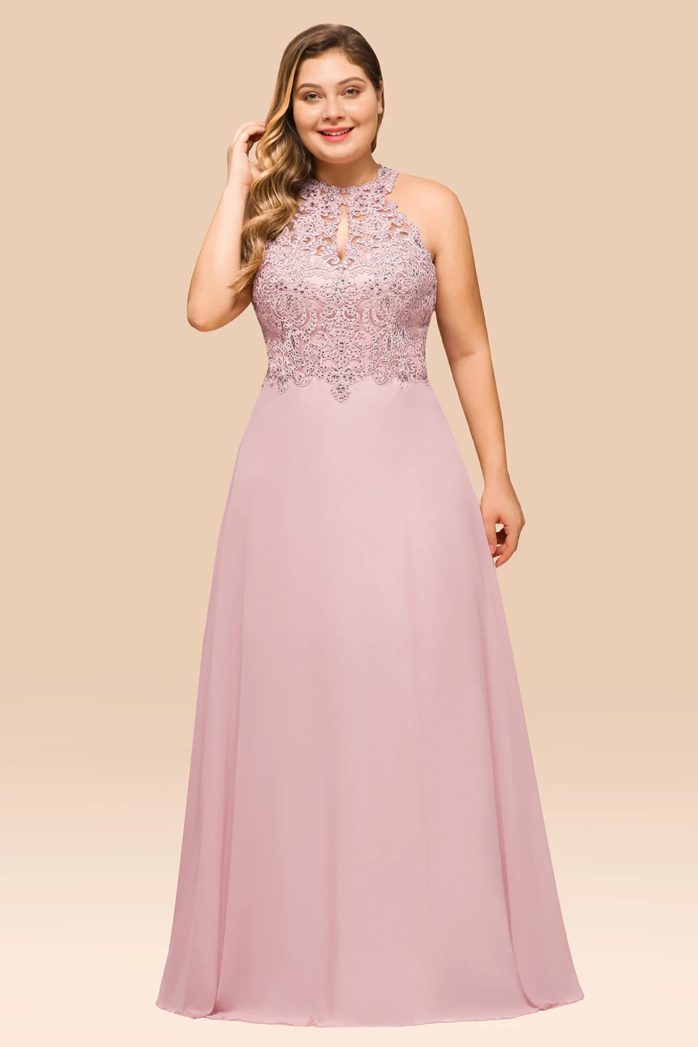 Bridesmaid Dresses for Women A Line Lace Insert Pearls Beaded Chiffon Elegant Wedding Party Gown bridesmaid dresses