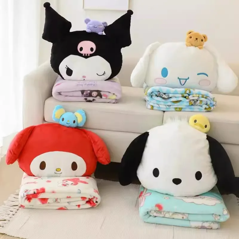 

Sanrio Sofa Pillow Doll Blanket Set Cinnamoroll Kuromi Air Conditioning Blanket Cushion Cover Blanket Birthday Girl Heart Gift