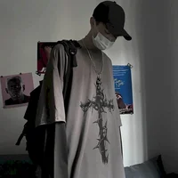 Hommes t-shirts automne hommes vêtements anime décontracté à manches longues surdimensionné Y2K T-Shirt Harajuku Streetwear académique Hip Hop T-Shirt hauts 3