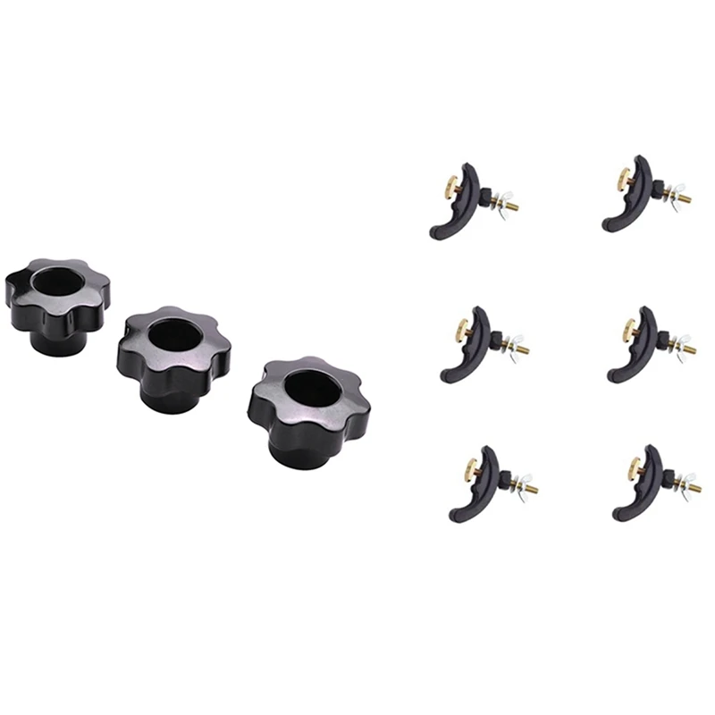 cutting saw machine 3Pcs M6 Hand Adjusting Nut /Bakelite Star Type Plastic Head Handle Nuts & 6 Pcs 85Mm Bow Plate Kits, Platen Fixture mobile woodworking bench