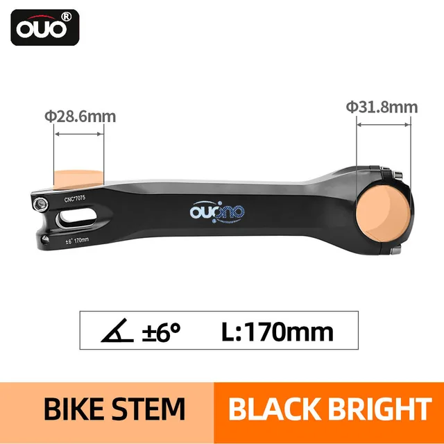 OUO Long Bike Stem 7075 Aluminum CNC Stem 17/ 6 Degree Mtb