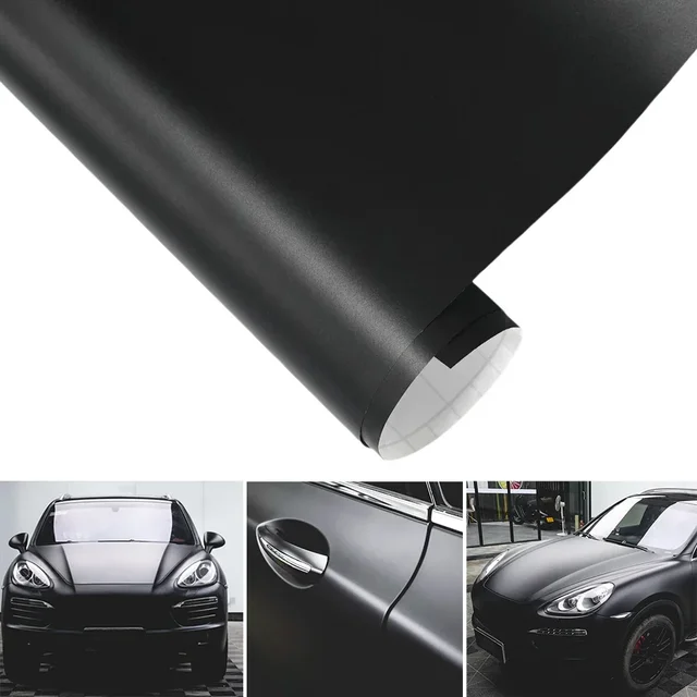 Premium Matte Black Vinyl Car Wrap Roll Film Sticker Vehicle Decal Body Trim Motorcycle Auto Decoration Film Air Bubble Free 1