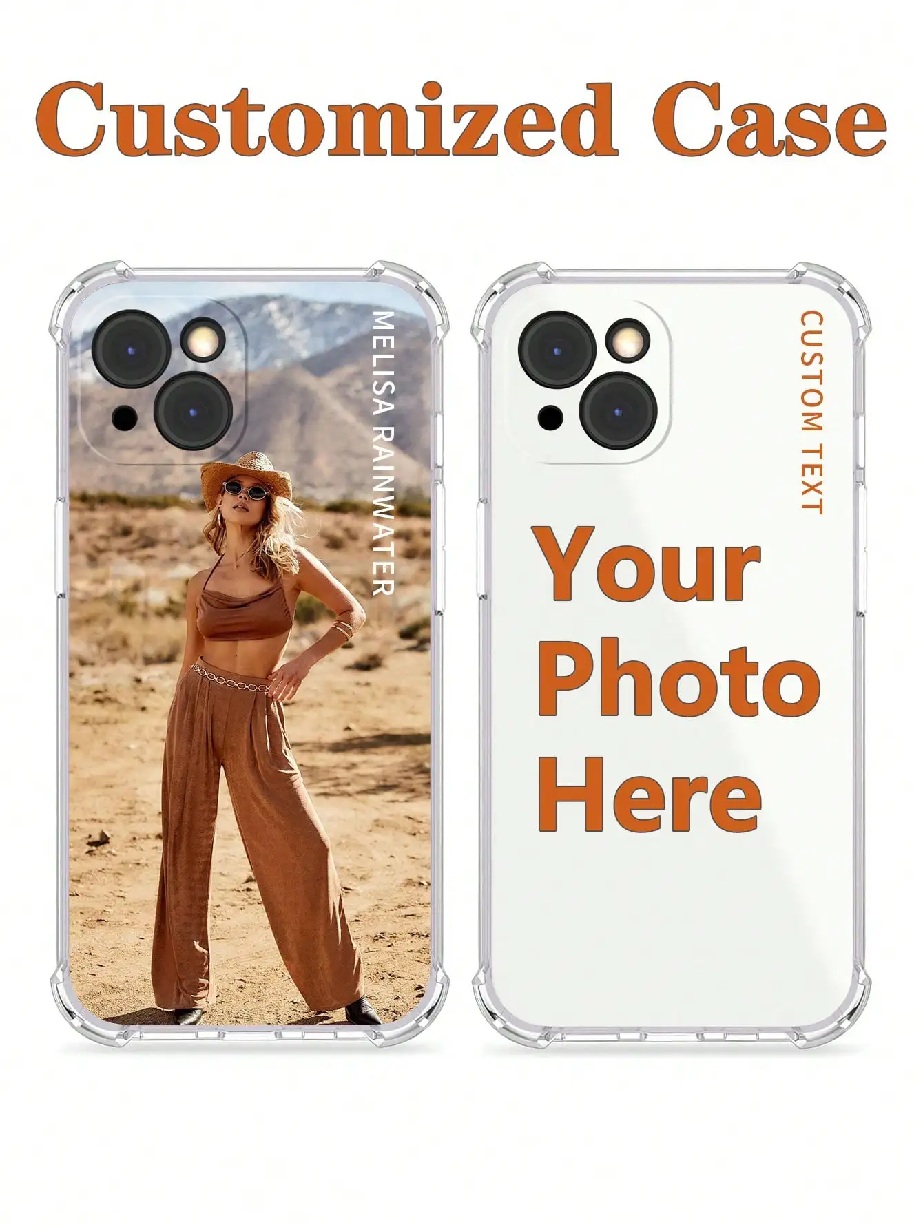 Customizable Clear Shockproof Phone Case with Photo Personalization