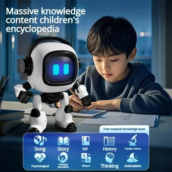 Robot da Tavolo Interattivo con Riconoscimento Vocale AI, Compagno Parlante, Gioco Educativo, Robot Giocattolo per Ragazzi e Ragazze, Regalo