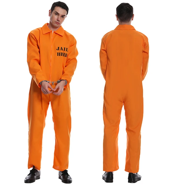 Disfraz de prisionero americano para hombre y mujer, mono, pantalones,  uniforme de prisión naranja para adulto, disfraz de Halloween - AliExpress