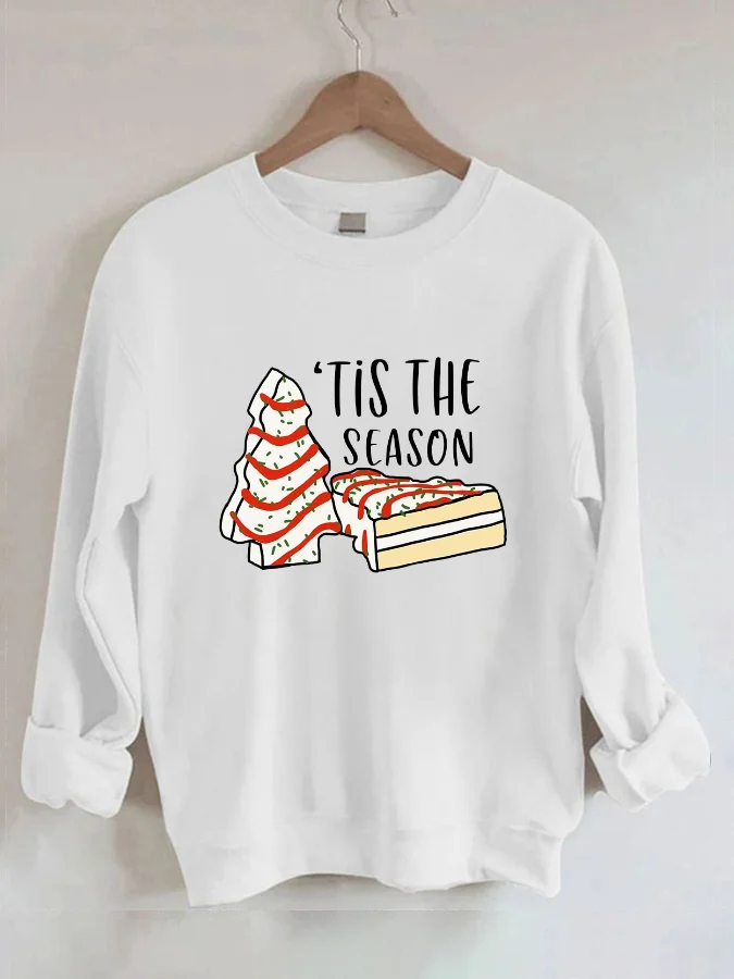 Christmas Cartoon Print Round Neck Long Sleeve Sweatshirt Ladies Streetwear Fashion Pullover Clothes Female O-neck Hoodies