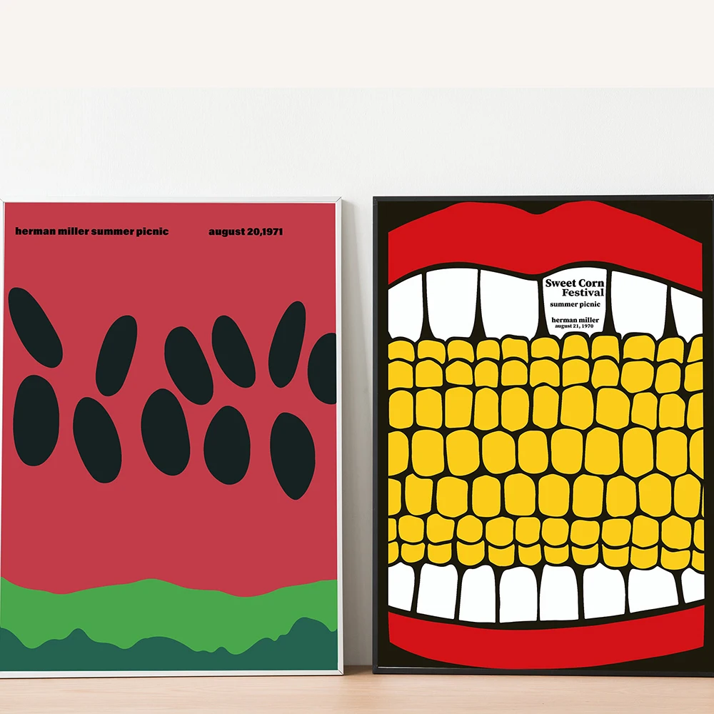 Poster Da Picnic Estivi Di Mann Miller Festival Di Mais Dolce Su Tela Pittura Di Anguria Immagini Da Parete Nordiche Per La Decorazione Domestica Dell
