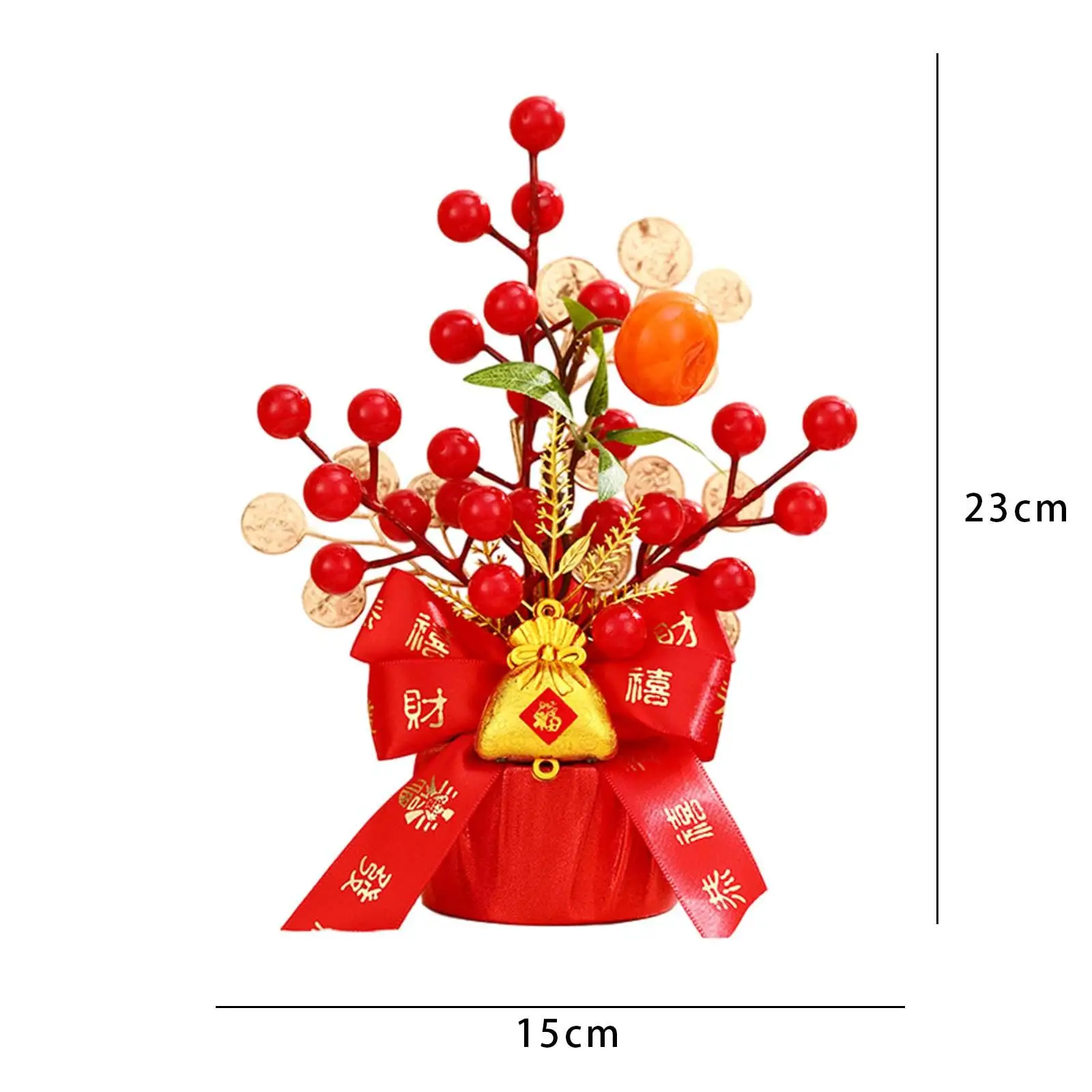 Chinese r New Year Decoration Gift Tabletop Flower Blessing Bucket for Entryway Graduation Birthday Spring Festival Wedding