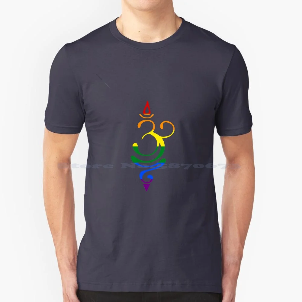Breathe Sanscrito Symbol Rainbow Colors T Shirt 100% Cotton Tee Breathing Sanscrito Rainbow Colors Rainbow Design Yoga Prana Just