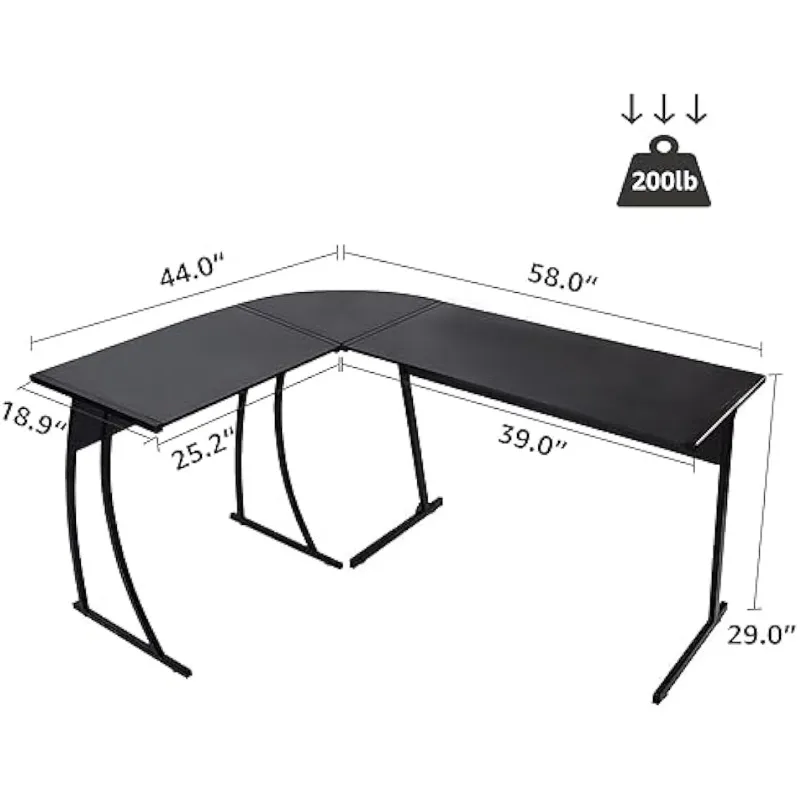 Description Picture 3 of itemColegence L Shaped Gaming Desk 58'' Computer Corner Desk for Home Office,Reversible Lshaped Desk for PC Desk
