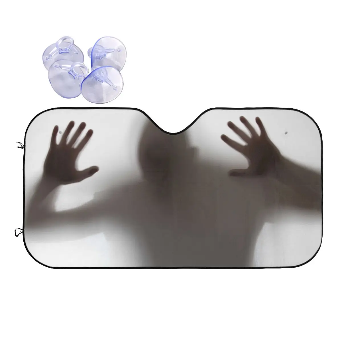 

Horror Ghost Personality Sunshade Windscreen 70x130cm Halloween Aluminium Foil Car Sunshade Car-styling