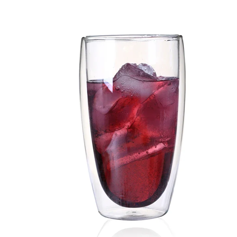 350ML Double Wall Glass Cup Transparent Handmade Heat Resistant Tea Drink Cup MINI Whisky 100 Centigrade Espresso Coffee