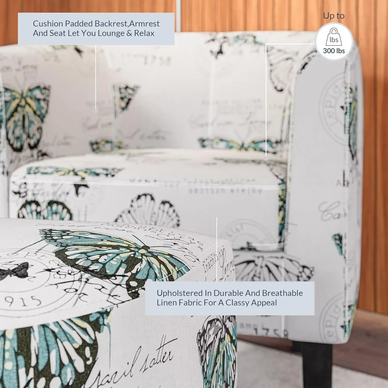 Modern Accent Chair with Ottoman 3