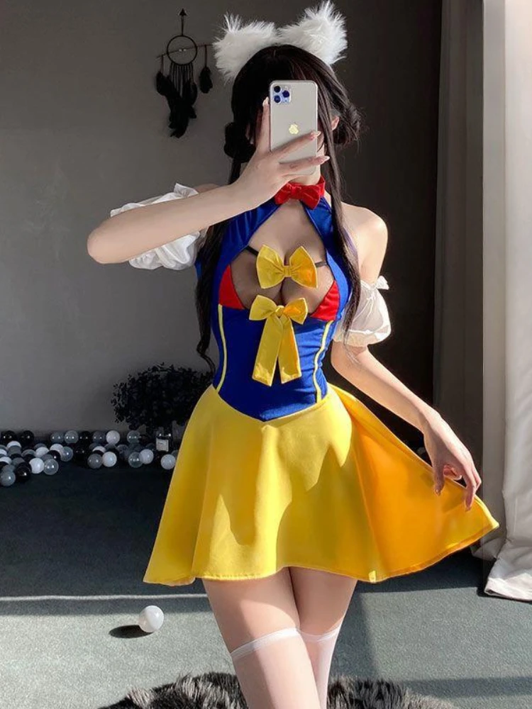 Women Cosplay Costume CP5XL Cosplay Lingerie Costume Princess Uniform Women Midriff-baring Tight Blouse JK Pleated Skirt Onlyfans College Cos Anime