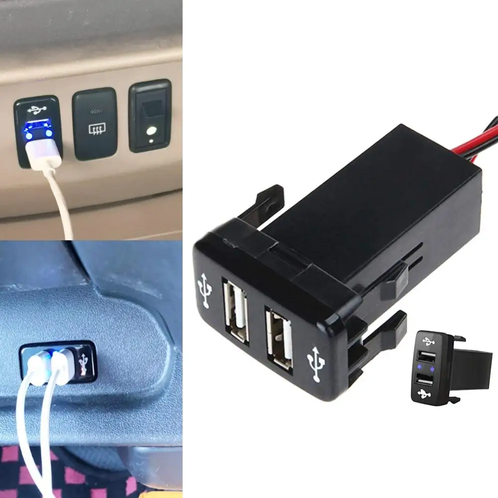 BIYM 2pcs 3.1 A Voiture Double Prise USB Câble de Chargeur Adaptateur 2 Ports 12v Charge Panneau de Chargement Connecteur