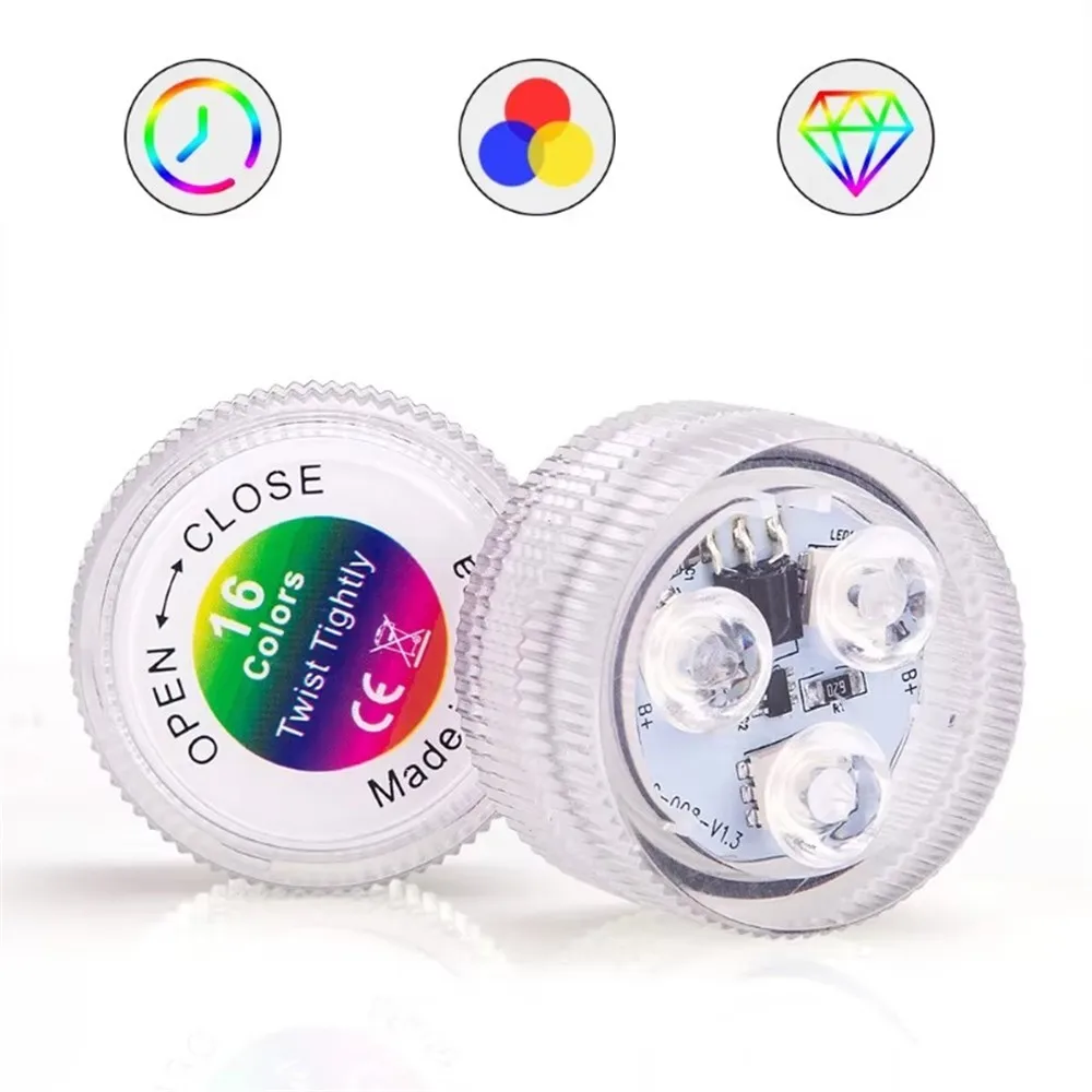 미니 3 LED 방수 RGB 멀티 컬러 잠수정 LED 조명 수중 밤 램프 꽃병 ..