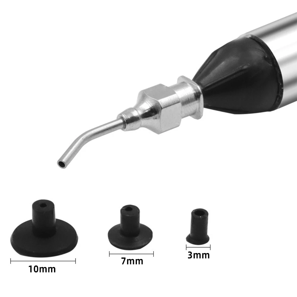 IC Chip Extractor IC SMD Vacuum Sucking Suction Pen Remover Sucker Pump Tweezer Pick Up Tool with 3 Suction Headers