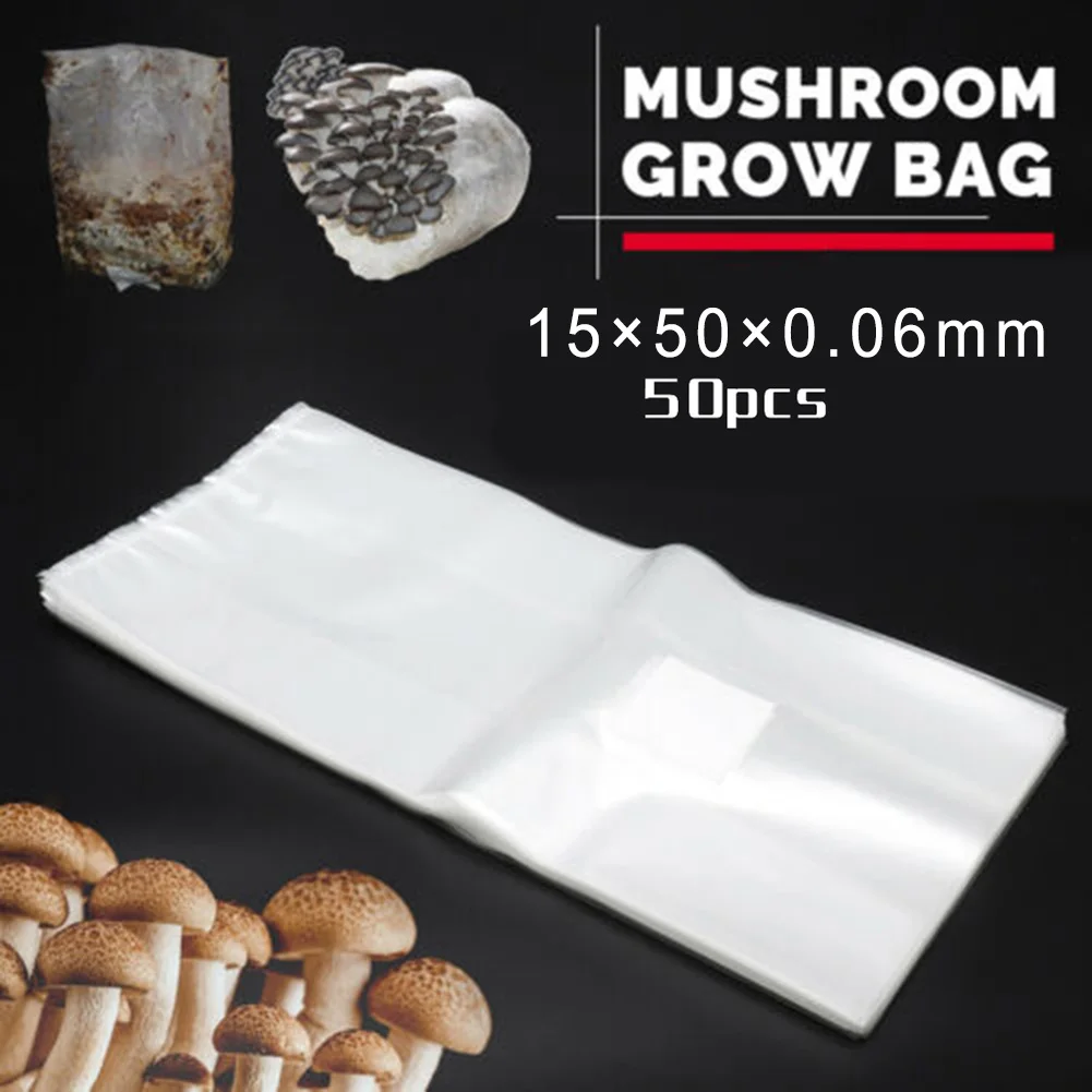 

50X Pre-Sealable PP Bulk Mushroom Spawn Grow Bags Garden Supplies Planting Tool 15*50*0.06mm Mushroom Growing Bag Garden Supplie