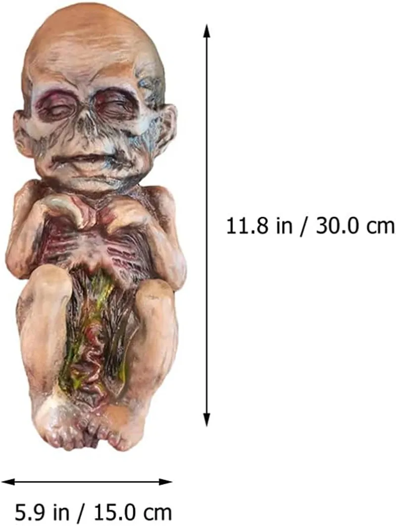 Halloween-Puppe für Spukhaus-Verzierung, Mumienpuppe, gruselige Geister-Babypuppe, Zombies-Puppen, Harz – Detail 3