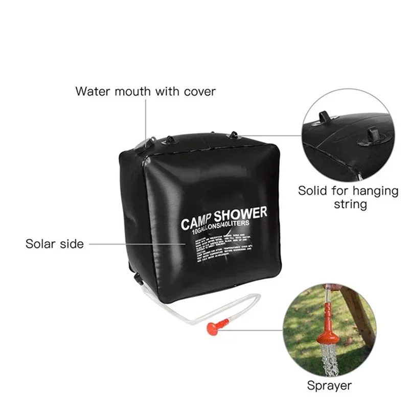 40L Solar Heated Camping Shower Bag 5