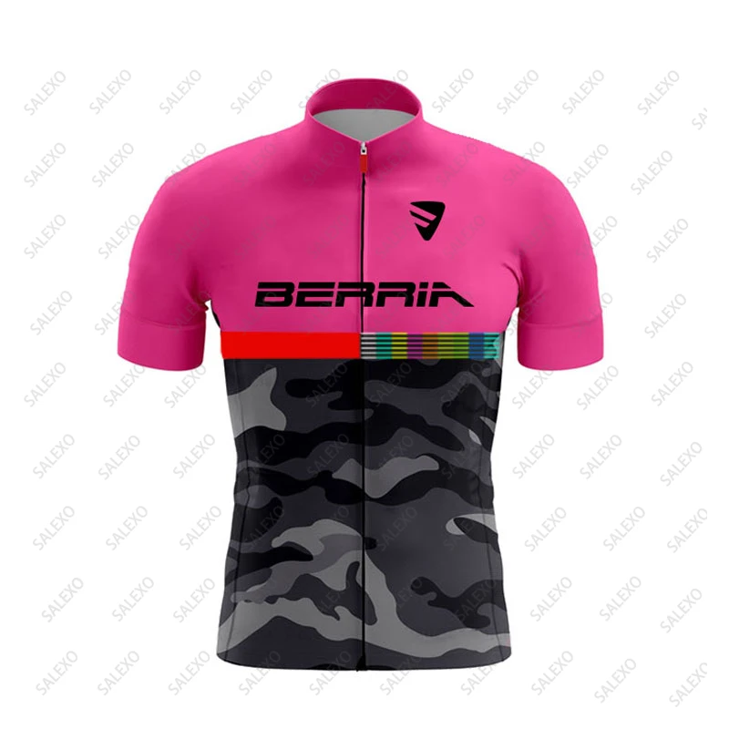 BERRIA Cycling Clothing Men New Breathable Short Sleeve Cycling Jersey Summer Bike Jersey Outdoor Riding Bike MTB Clothing