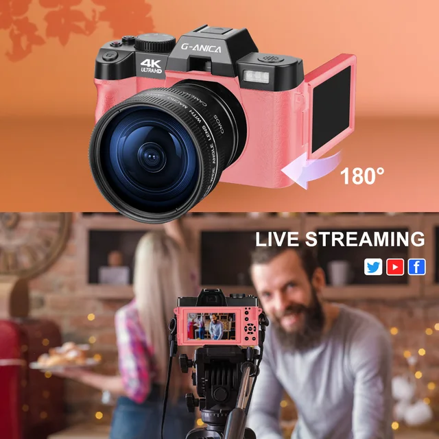 Capture lifes moments in high resolution with the G-Anica Macro Lens 4K Pink Digital Camera.