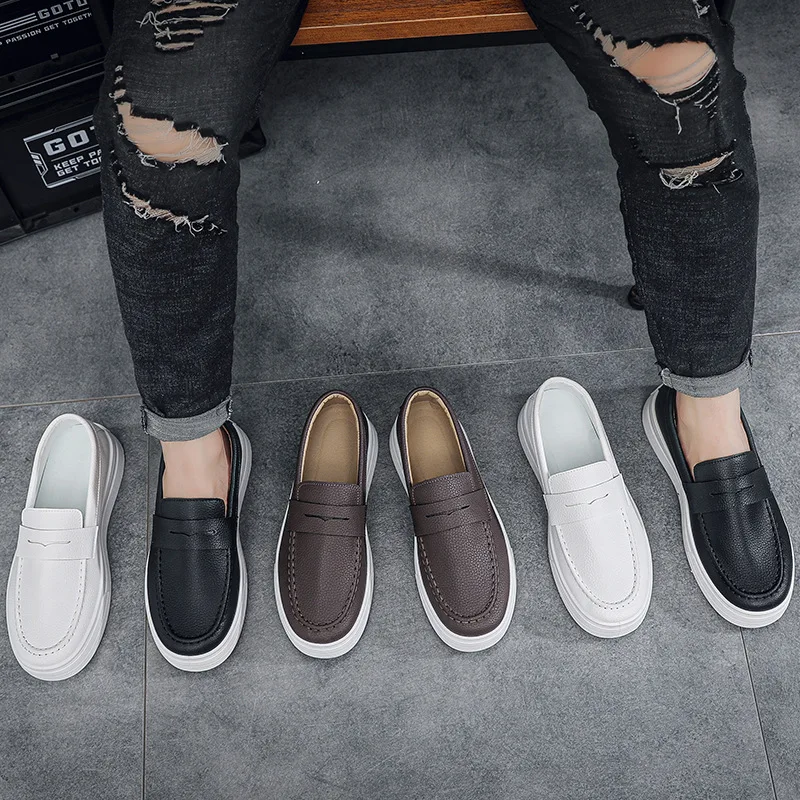 Mens loafers 2025 spring new British style casual leather shoes breathable comfortable trendy mens shoes Walking shoe - 5
