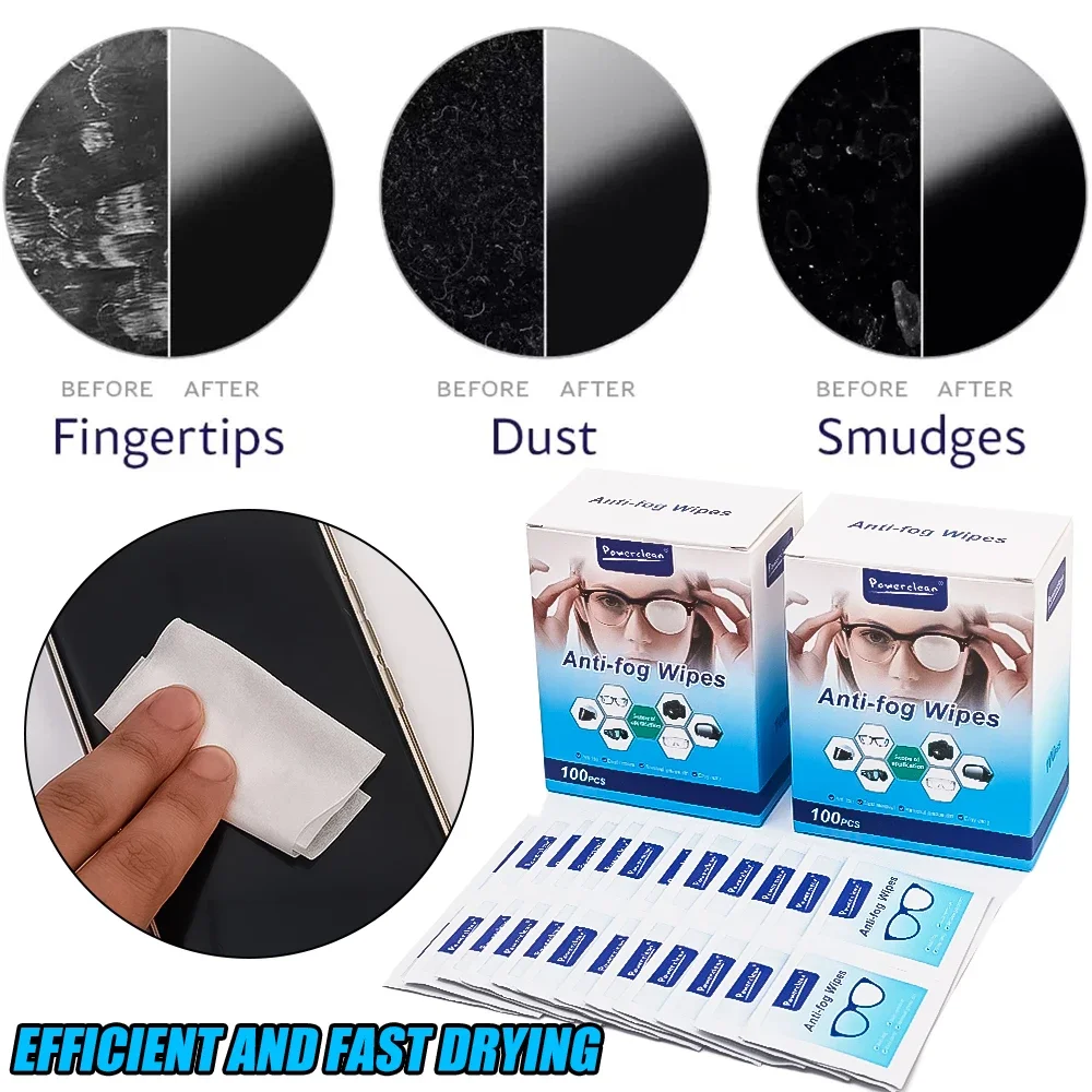Glasses Cleaner Wet Wipe 100/200Pcs/Box Disposable Anti Fog Misting Dust Remover Cleaning Lens Wipes Sunglasses Phone Screen glasses cleaning wipes