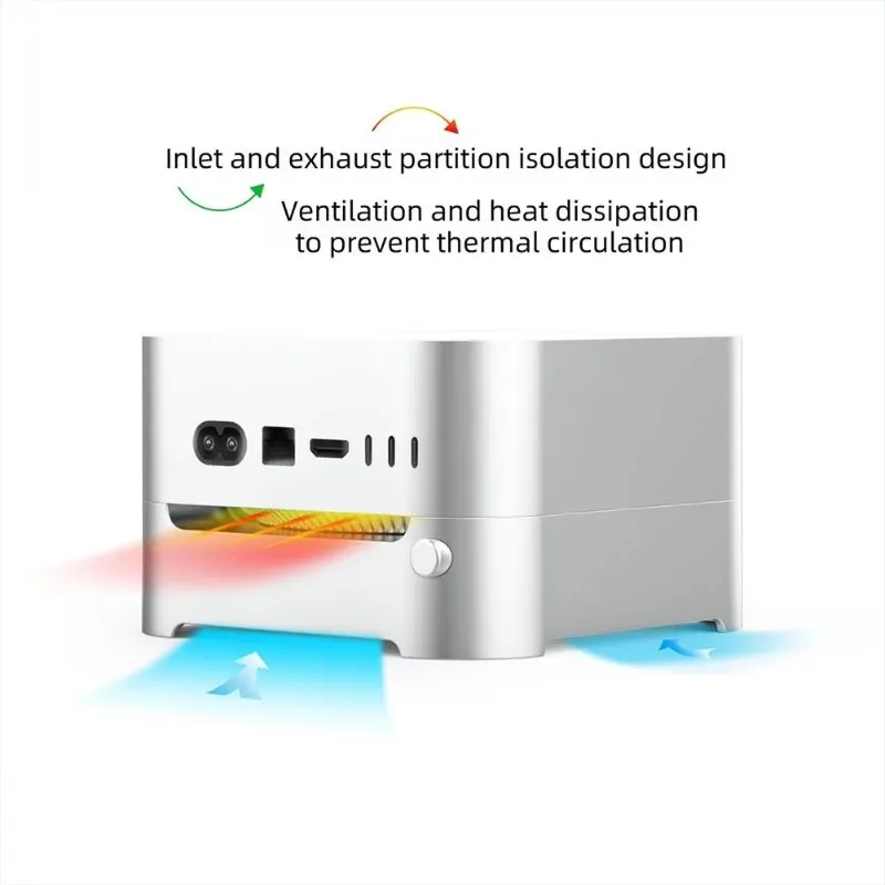 A42Z-For Mac Mini M4(2024) 스탠드 베이스 - 먼지 방지, 고효율 냉각, 실버 그레이 및 옐로우 색상의 컴퓨터 액세서리