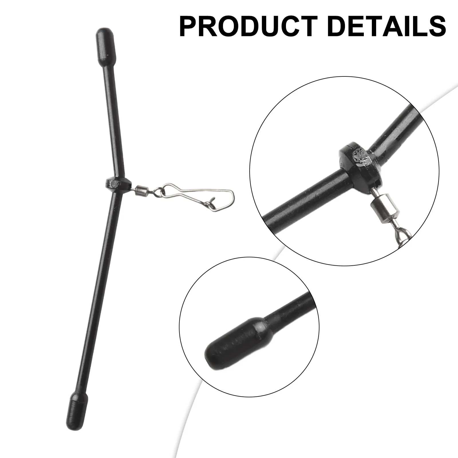 5 Stück Angeln Anti-Feeder Boom Spacer mit Druckknöpfen Balance Connector Tackle Rolling Swivel Snaps Balance Connector – Detail 23