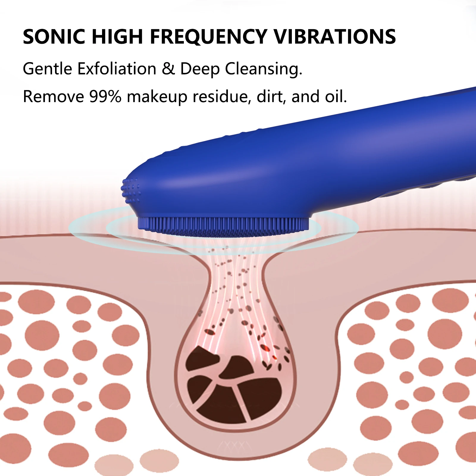 Electric Facial Silicone Waterproof Brush Rechargeable Facial Care Cleaner Instrument