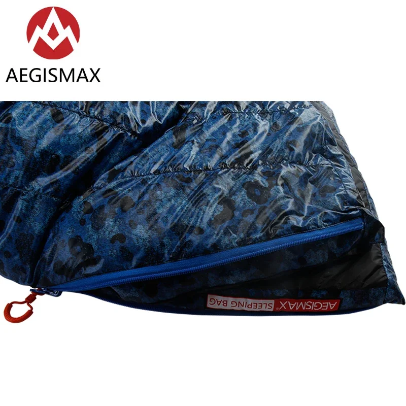 Aegismax 초경량 하이킹 캠핑 봉투, 화이트 덕다운 침낭 이불, 3 계절 700FP, 지퍼로 고정 가능, 95%