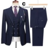 Cenne Des Graoom 2024 Elegant Men Suits Single-Breasted Plaid Two Button Blazer Waistcoat Pants 3 Piece Set Classic Fit Formal 5