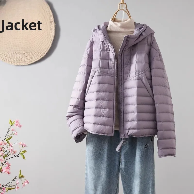 Faionable Lightweight down Cotton Jaet Women Winter Loose Casual Hooded Coat Thi Warm Cotton Bread Sle Coat