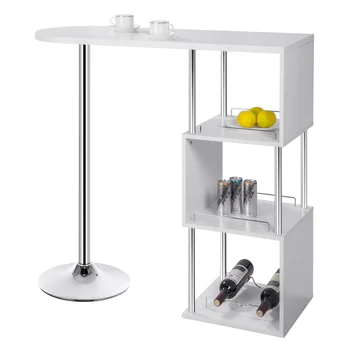 WOLTU 1PC Tavolo da bar salvaspazio Bistrot Colazione Sala da pranzo Tavolino da cucina con ripiani a 3 livelli per esposizione di bevande 1