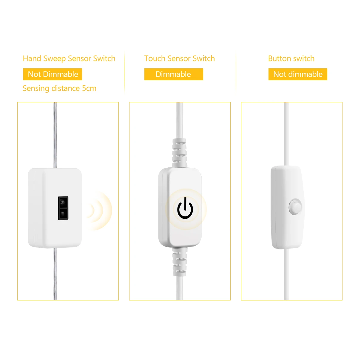 Super Bright USB DC 5V COB LED Strip Light 320leds/m with Hand Scan / Dimmable Touch Sensor Switch/ Push Switch 1m 2m 3m 4m 5m 3