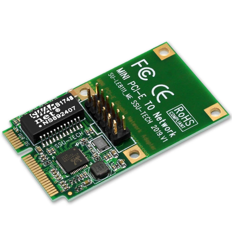 NEW Network Cards Mini PCIE/M.2/NMVE Network Card 1000Mb Gigabit Ethernet 10/100/1000Mb RJ45 LAN Network Adapter for Computer PC - 2