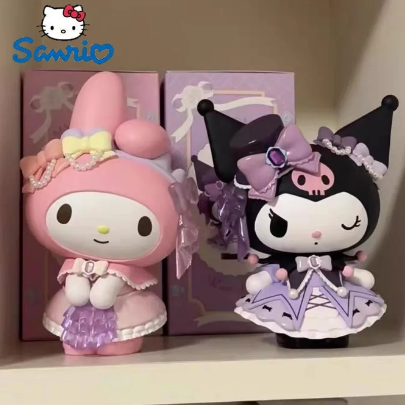 

New 15cm Original Anime Sanrio Rosebud Club Series Kuromi My Melody Figure Pvc Model Beauty Kawaii Cartoon Doll Decoration Gift