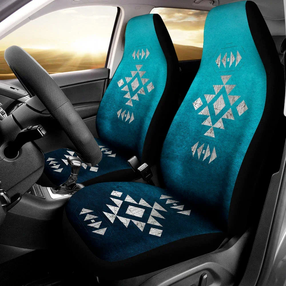 TealOmbreWithTribalEthnicDesignCarSeatCOoversSetPackof2UniversalFront.jpg