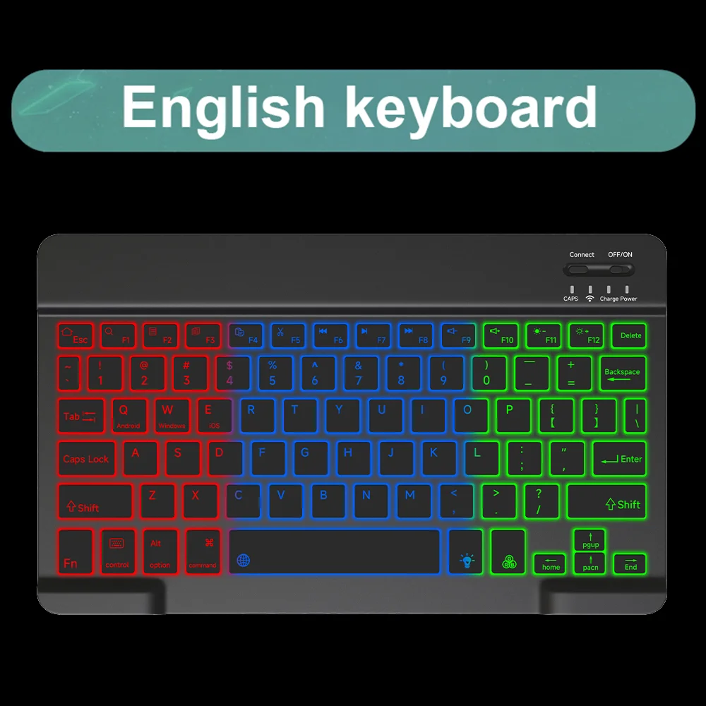 Bluetooth-Tastatur mit Hintergrundbeleuchtung und Maus für iPad, iOS, Android und Windows, wiederaufladbar, für 10-Zoll-Geräte_voghion.com