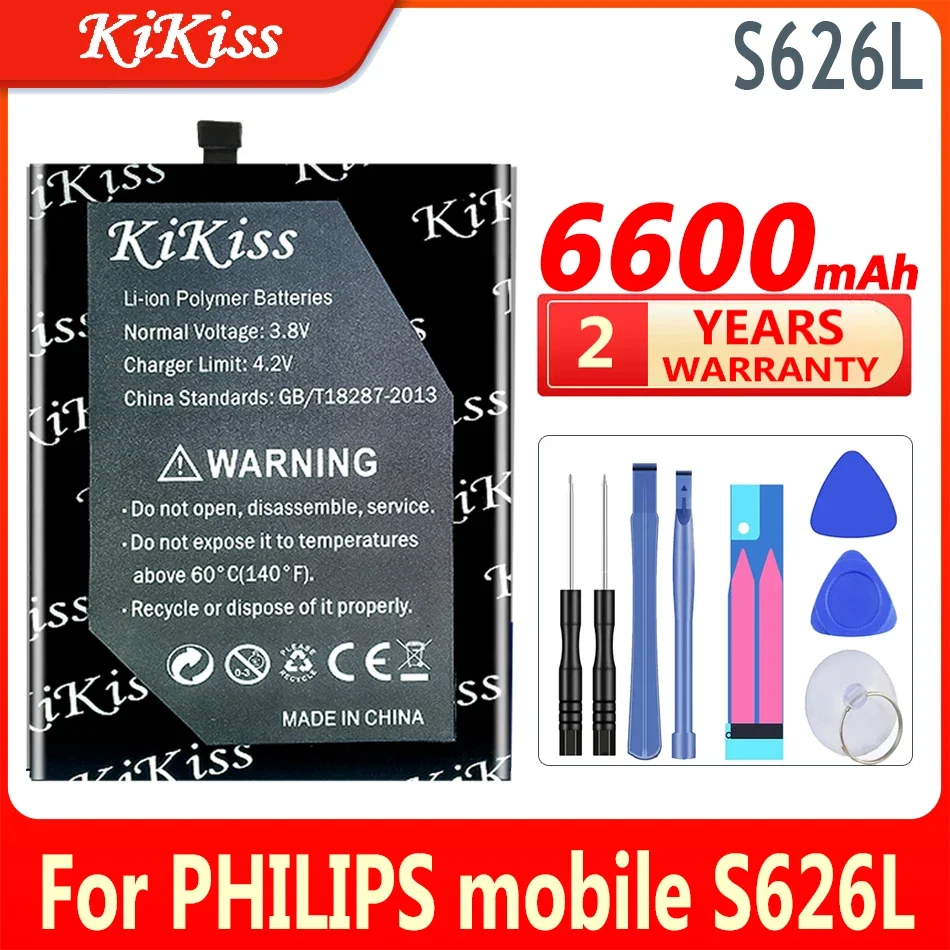 

6600mAh KiKiss Powerful Replacement Battery for PHILIPS mobile S626L model S626L Mobile Phone