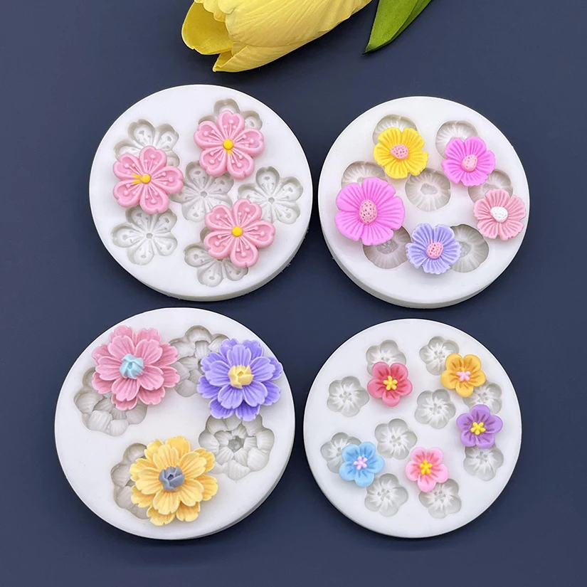 Mini Blume Silikonform Sugarcraft Cupcake Backform Fondant Kuchen Dekorieren Werkzeuge – Detail 1