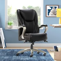 Serta® Smart Layers™ Hensley Big & Tall Ergonomic Bonded Leather High-Back Office Chair, Black/Silver 2