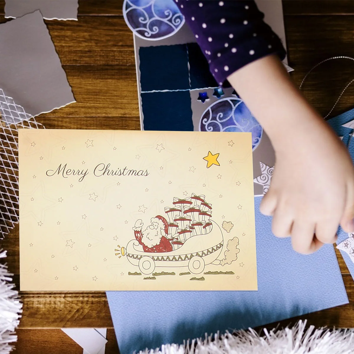 6 Pcs Christmas Envelope Greeting Cards Decor Blessing Vintage Gifts for Message Paper Festival