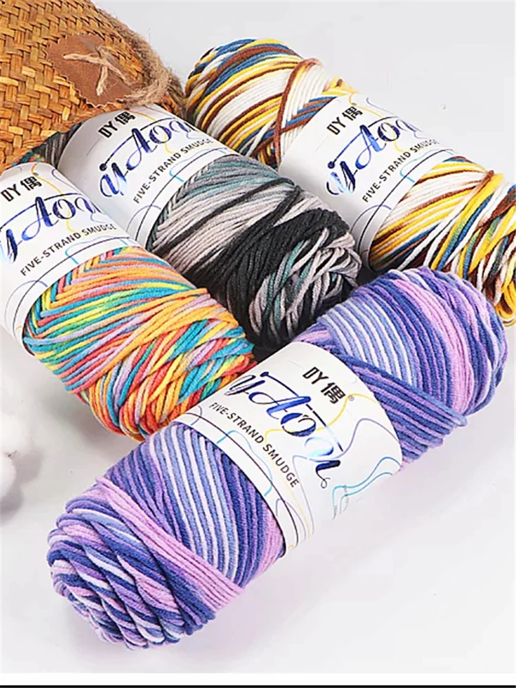 28colors 5 Strand Milk Cotton Decor Dyed Yarn Scarf Thread Manual DIY Baby Line Pure Cotton Wool Baby Thread 4