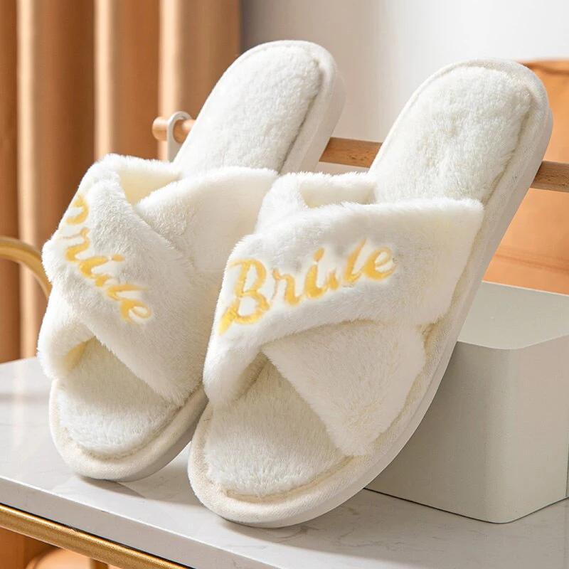 Flurry Female Home Sandal New Years Birthday Gift Best Friend Wedding Bride Slippers Bridesmaid Gifts Hotel Slippers 5