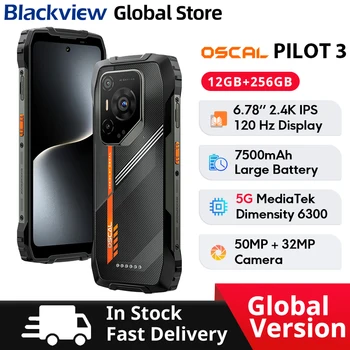 Blackview Oscal PILOT 3 Rugged Phone 6.78-inch 2.4K IPS 120Hz Display 5G MediaTek Dimensity 6300 50MP 7500mAh NFC Cellphone